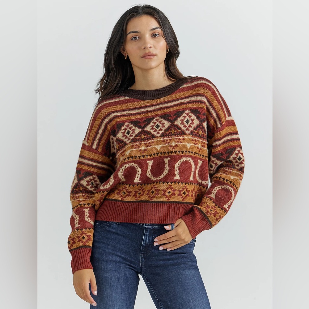 NWT WOMEN'S WRANGLER RETRO® SOUTHWESTERN PULLOVER SWEATER size small